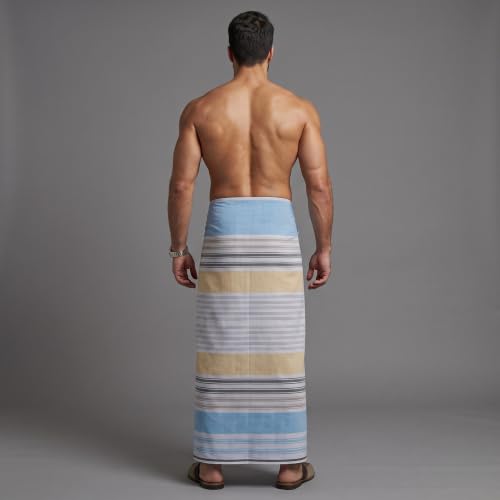 Image of Men's Cotton Lungi | Soft Breathable Wrap Around Lungi | Comfortable Daily & Home Wear for Men