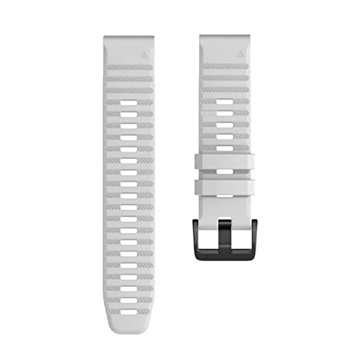 Bracelet silicone Garmin Fenix anti transpiration blanc 20 mm