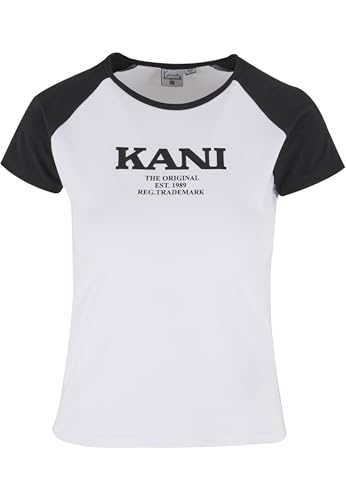 Karl Kani Damen KW242-005-1 Retro Tiny Tee White/Black, L