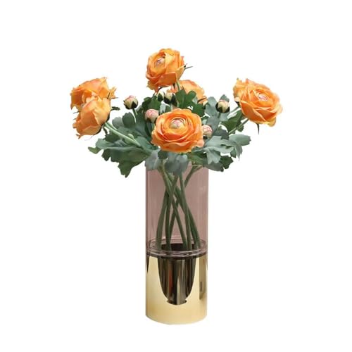 TVIVID Hochwertige künstliche Tau-Lotus, True Touch, Simulationsblumen, Balkon, Garten, Dekoration, falsche rosa Blume, Latex-Tau-Lotuszweig