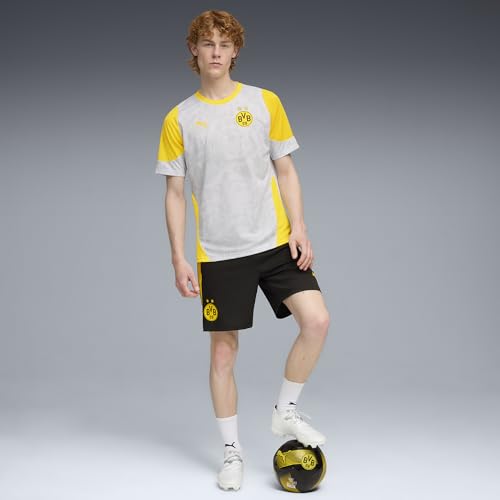PUMA Camiseta de entrenamiento del Borussia Dortmund para hombre, Silver Mist Faster Yellow Gray, S