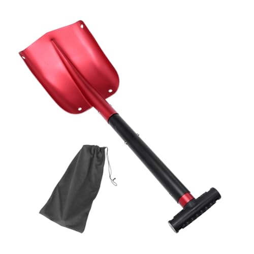 Alasum Pala de Nieve para Coche y Desmontable Pala Ancha para Quitar Hielo y Nieve Camping y Viajes Ligera y Compacta con Bolsa Roja