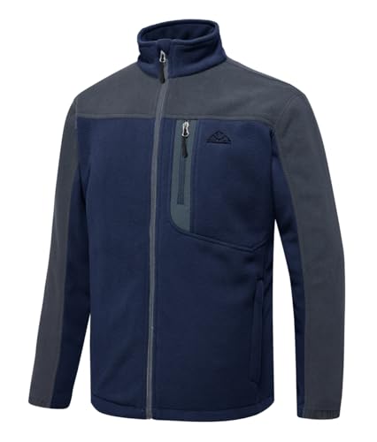 YSENTO Mens Full Zip Micro Fleece Jacket Warm Winter Outdoor Hiking Walking Stand Collar Jacket - Image 3