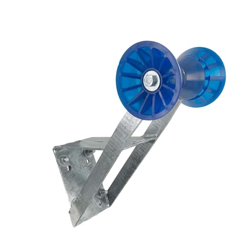 Sturdy Built Boat Trailer Winch Seat with Blue PVC Roller and Bells for 2 inch and 3 inch Winch Posts, 27002