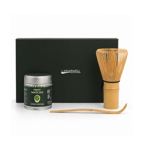 Image of Heapwell Superfoods AA Ceremonial Matcha Green Tea Essential Set | 30g Matcha, Bamboo Whisk & Scoop | Perfect for gifting