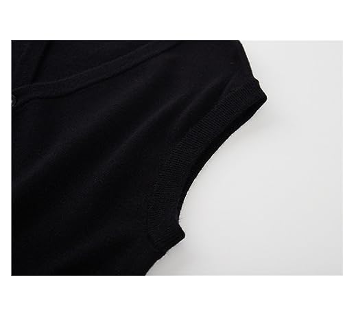 Chaleco de suéter informal suelto con cuello en V para la oficina el fin de semana 5