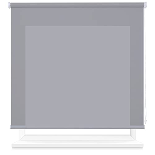 Estor Enrollable Translúcido 90 x180cm (Ancho x Largo), Estor Semiopaco, Medida de la Tela 87 x175cm ( Gris )