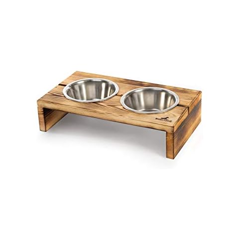 Nobledog Hunde-Napf Set mit Edelstahl-Schalen, Katzen-Napf, erhöht Cover
