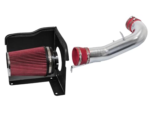 Sistema de admisión de aire frío con kit de escudo térmico + filtro rojo compatible con Escalade Avalanche Silverado Suburban Cheyenne Tahoe Sierre Denali Yukon 5.3L/6.0L