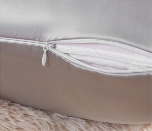 Taie d'oreiller en soie véritable avec fermeture éclair cachée
