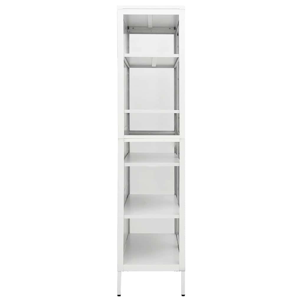 Vitrina Blanco 90x40x180 cm Acero Vidrio Templado | 4 estantes ajustables, resistentes y duraderos, fáciles de limpiar, armario auxiliar
