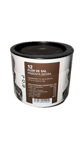 Flor de Sal con Pimienta Negra - 100g | 100% Natural y Artesanal | Toque Gourmet para Carnes, Pescados