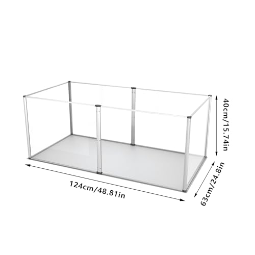 BingoPaw Acryl Kleintiere Laufstall Indoor: 6-TLG Freigehege Innen mit wasserdicht Bodenplatten, Kleintiergehege für Kaninchen Meerschweinchen Hasen Hamster Igel, 124x63x40 cm