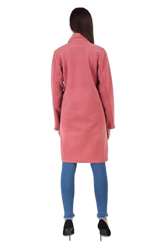 Image of Elendra jeans Women's Premium Velvet Long Coat | High Neck Buttoned Winter Jacket | Elegant Party & Casual Wear Overcoat