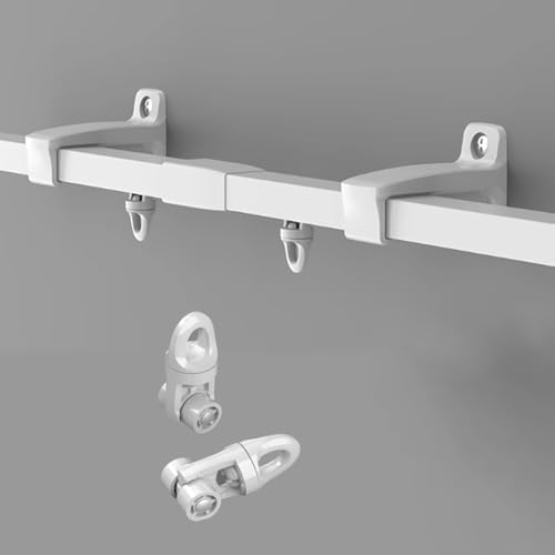 Riel retráctil para cortina de techo, barras de cortina ajustables para bahía, caravana, ducha y oficina, montaje en pared/techo, 1,15 2,1 m
