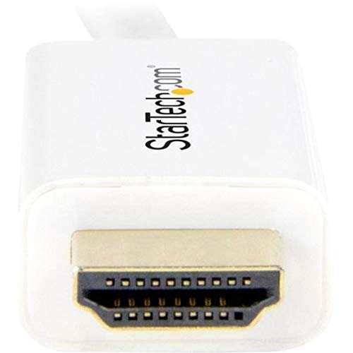 Miniatura 2 de StarTech.com Cable convertidor Mini DisplayPort a HDMI, adaptador mDP a HDMI con cable integrado, (M  M) Ultra HD 4K, color blanco (MDP2HDMM1MW)