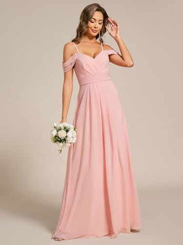 Image of Ever-Pretty Women's V Neck Pleated Sleeveless Chiffon Floor Length A Line Bridesmaid Dresses 02354