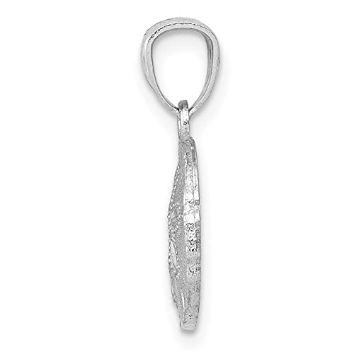 Lex & Lu 14k White Gold Polished & Textured Sand Dollar Pendant2