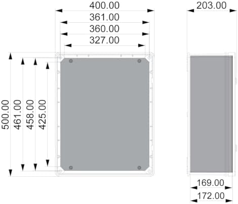 YAVUZ Abs Pano 40 x 50 x 20 cm Taban Saclı IP65 Plastik Pano Montaj Plakalı Elektrik Kutusu Pano Darbeye Dayanıklı Dış Ortam Muhafaza Kutusu ABS Pano POLİ 028 - Görsel 6