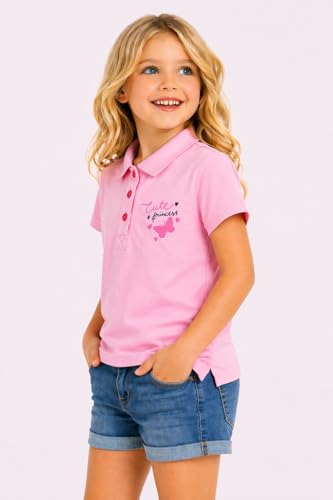 Image of DYCA by Bodycare Girls Polo Neck Half Sleeves T-Shirt, Cotton Printed Tshirt, Everyday Wear T Shirt (Print May Vary)