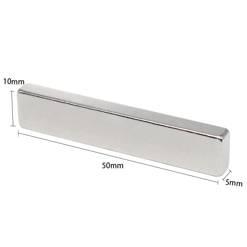 1/2/5/10/15/20PCS 50x10x5mm Thick Block Rare Earth Quadrate Neodymium 50x10x5 Permanent NdFeB 50 * 10 * 5 Magnets(2PCS)