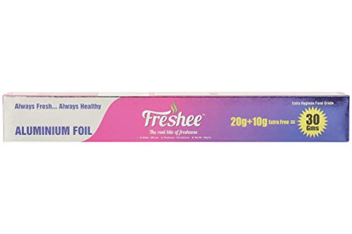 Image of Freshee 3.6meter Aluminium Silver Kitchen Foil Roll Paper| 11 Micron Thick| Food wrap|Disposable| Food Parcel| Hookah| Fresh Food| Food Grade