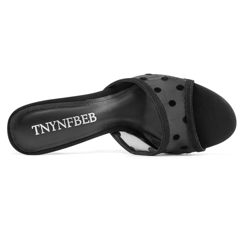 Image of TNYNFBEB Women Stiletto High Heel Peep Open Toe Sandals Slingback Slip-on Wedding Office Cute Basic Classic 3.9 Inches Heels