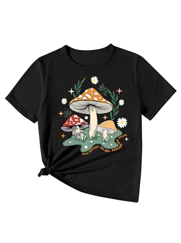 Image of Girls' Graphic Tees Summer Cute Tops Casual Short Sleeve Crew Neck T Shirts