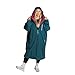Two Bare Feet Waterproof Long Sleeve Changing Robe with Hood & Changing Mat, Sherpa Fleece Lining, Windproof, Warm, for Watersports, Swimming, Surfing, SUP (Medium, Sea Green/Raspberry)