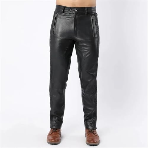 Men's Black Matte Faux Leather Pants Slim Fit Motorcycle Pencil Trousers Pu Zip Pocket Bodycon Streetwear3