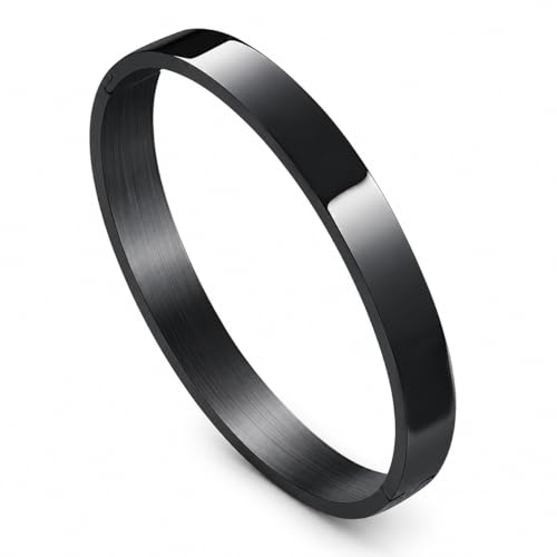 Image of MEENAZ bracelet for man Boys brother boyfriend gents / Fashion Black Kada for men / black Bracelet for Men Stainless Steel Kada for boys Kadas open Bracelets Birthday Gift valentine Anti tarnish Jewellery 527