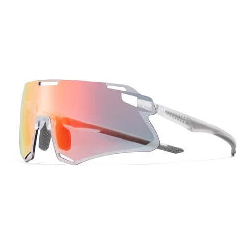 Image of ROCKBROS Photochromic Cycling Sunglasses UV Protection Bike Sport Pink | Auto-Color Lens, TR90 Frame 22g Ultra-Light, Built-in Myopia Frame, UV400 Protection, Adjustable Nose Pad