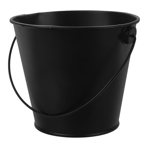 Toyvian Cubo de Goteo para Barbacoa al Aire Libre de Hojalata Reutilizable, Cubo de Grasa Negro 8x10.5x12 Cm para Parrilla, Accesorio para Recoger Aceite en Barbacoas y Cocina Exterior