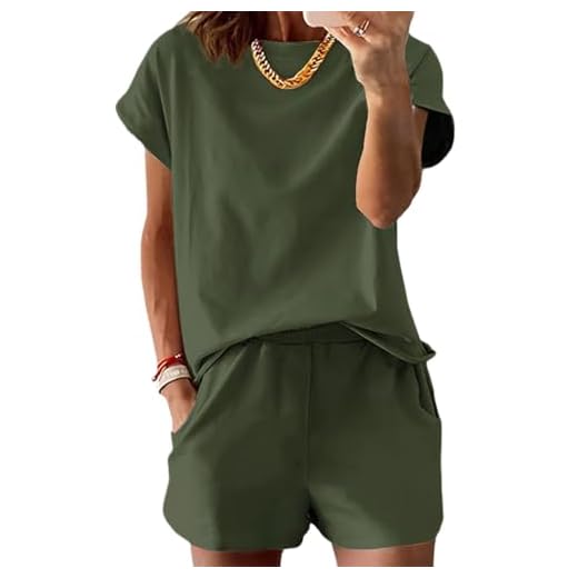 Ensemble Femme Ete 2 pièces Décontractée Pantalon Courte et Haut à Col Rond Survêtement Elegant détente Yoga Sportswear Ensemble de pyjama et col rond Tenue casual Survêtement Jogging pour le fitness