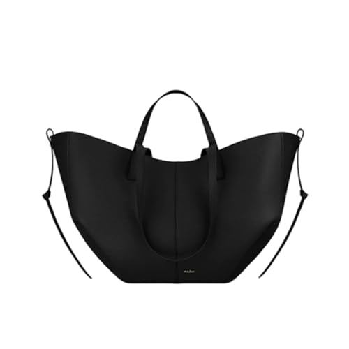 CORIOS Sac à Main pour Femme Sac Seau en Forme de Croissant de Style PU Cuir Sac Portés Épaule Grande Sacs Cabas Hobo Sac Fourre Tout 2pcs pour Travail Achats Voyage Noir L