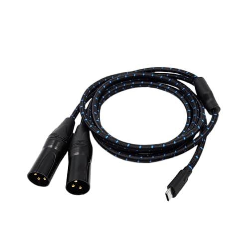 Type C to Dual XLR Male Audio Cable Y Splitter 2M/6.6ft for Smartphone Laptop to Amplifier Speaker Mixer