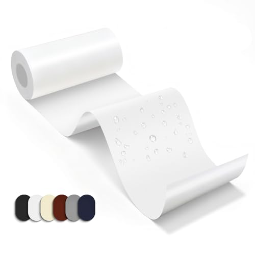 Skystuff Parches Plumas, 1 Rollo Parches para Reparar Plumíferos Autoadhesivos para Ropa – Adhesiva Impermeables Parch Ropa Chaqueta, Mochila, Pantalones, Saco De Dormir, Tienda,Rollo Blanco