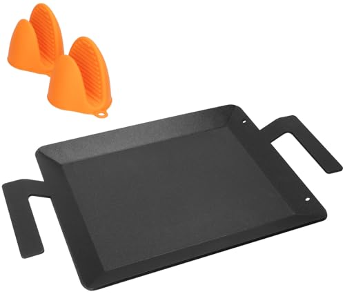 DcYourHome Universal Griddle Insert for Gas Grill with Handles for Stove Top Versatile Stovetop Oven, Flat Top Griddle for Induction Cooktop Gas Stove, 17.5