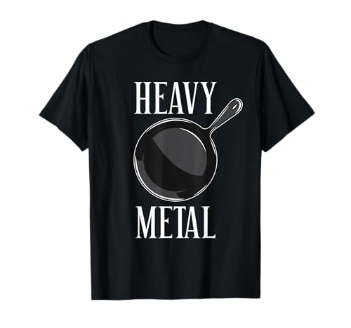 Utensilios de cocina de hierro fundido de metal pesado Cocina divertida Camiseta