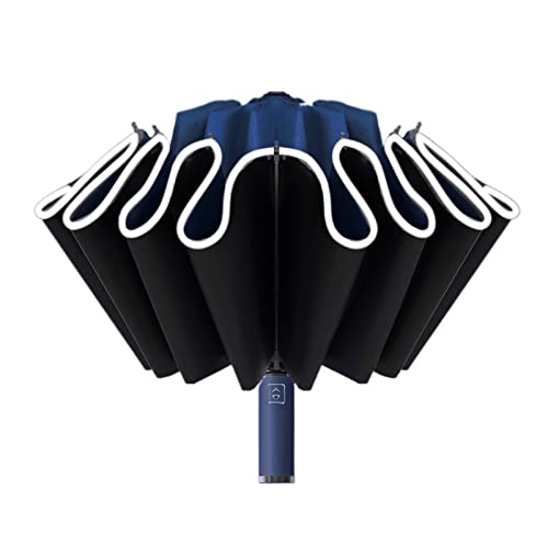 Parapluie inversé coupe-vent résistant avec 12 baleines solides