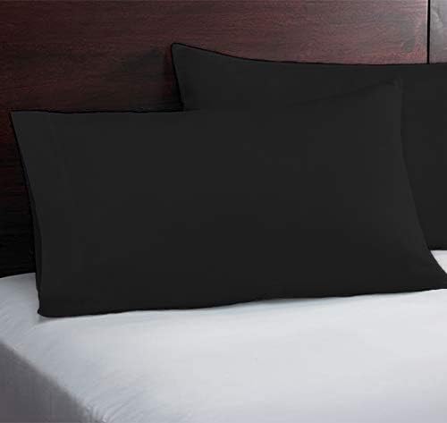 Image of YRM Bedding's - Egyptian Cotton Pillow Cases 400-TC Premium Hotel Quality 2 - Pcs Pillow Covers (18 inch x 28 inch) - Black Color