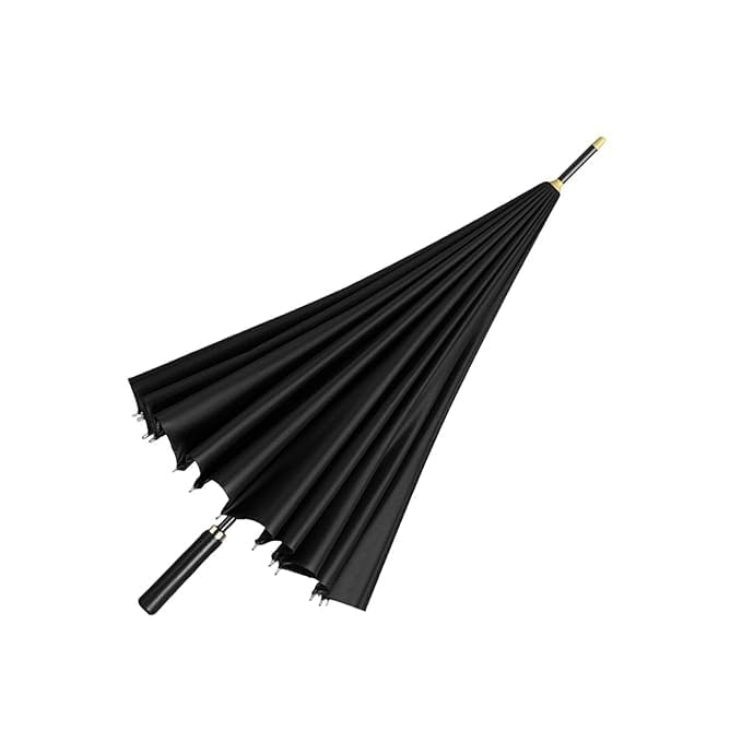 7Seas 24-Rib LARGE Luxury Look UMBRELLA | Windproof & Waterproof Premium Look Big Size Coverage Umbrella | Automatic Open Oversize Anti-UV Straight Umbrella for Rain Suitable for Man & Woman (Black)