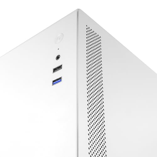 Gabinete Tacens NOVAX para PC, ultra compacto Micro-ATX, diseño ultra resistente de metal completo, 1 ventilador trasero de 80 mm, torre mini con gran capacidad interna, blanco miniatura 4