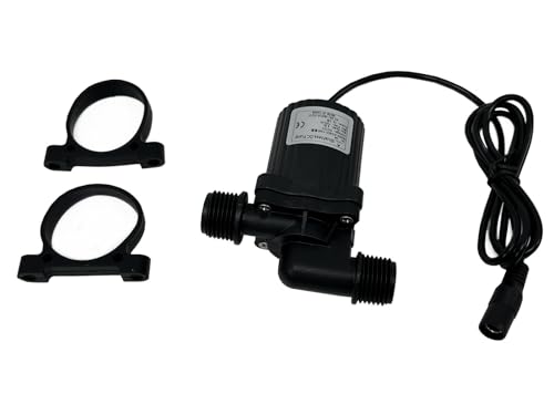 SHYSKY DC40C-1240 Micro Brushless DC Water Pump 12V 14W, 4M 13ft, 720LPH Flow, 1/2 inch threaded ports, Safe Low Noise Stable Long-term Work, Submersible or Land Use, for Small cooling, gardening