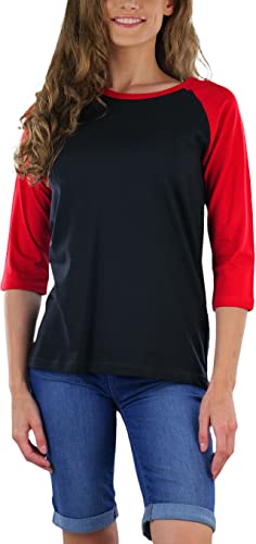 Image of ToBeInStyle Women's Classic Two Color Cotton Baseball T-Shirts