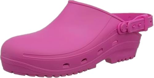 REPOSA MAX   Zuecos Sanitarios Mujer y Hombre en Goma con Suela Antideslizante SRC, Zuecos Enfermera Anatómicos con Correa Ajustable, Zapatos Sanitarios Esterilizables Antishock Transpirables Ligeros