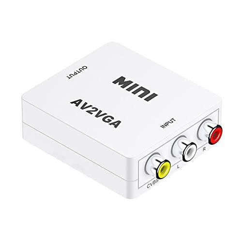 Image of AV to VGA Adapter 1080P HD Mini VGA Converter, RCA to VGA HD Video Converter with 3.5mm Audio Jack for PC /Laptops /STB /Computer