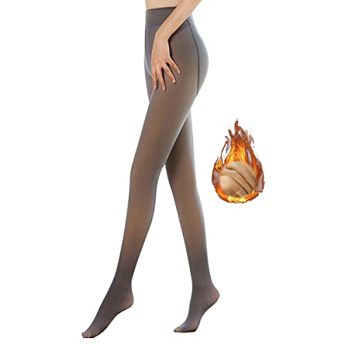 TOEECY Medias Termicas Mujer Invierno Pantys Forro Polar Falsas Translucent Pantimedias Leggings Fleece Tights Elástico Cintura Alta Leotardos Termicos (Negro,220g) Cover