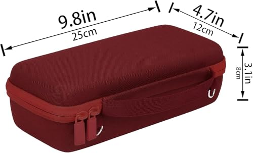 Image of co2CREA Hard Travel Case for Bose SoundLink Flex 2 /1 Speaker, Carmine Red | Carabiner Attachment, Comfortable Hand Strap, Detachable Shoulder Strap, Accessory Organization, Secure Protective Storage