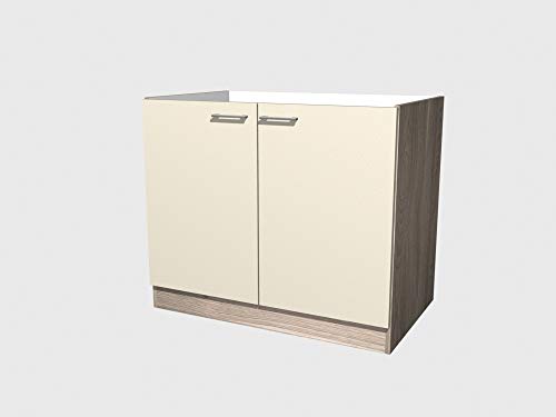 Preisvergleich Produktbild Smart Möbel Spülenunterschrank ohne Arbeitsplatte 100 cm Magnolienweiß - Magnolia